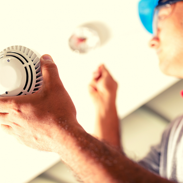 Installing a fire alarm..