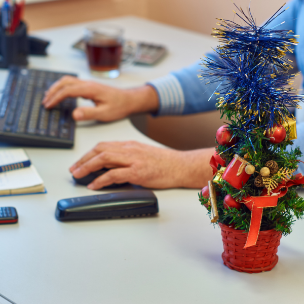 Fire safety in a workplace at Christmas..