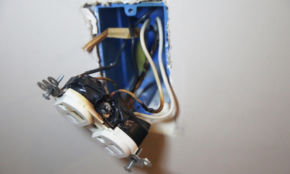 Burnt electrical sockets..