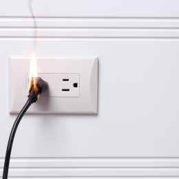 Burning plug and socket.
