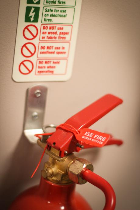Fire extinguisher with ISE Fire seal.