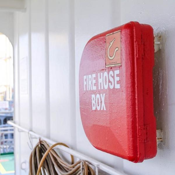 Fire hose box.